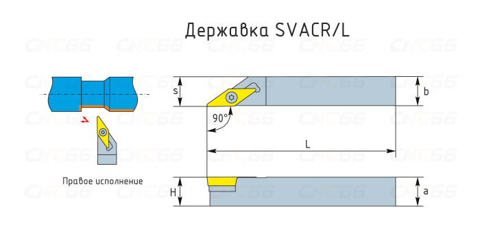 SVACL1616H16 Резец токарный (державка) по металлу