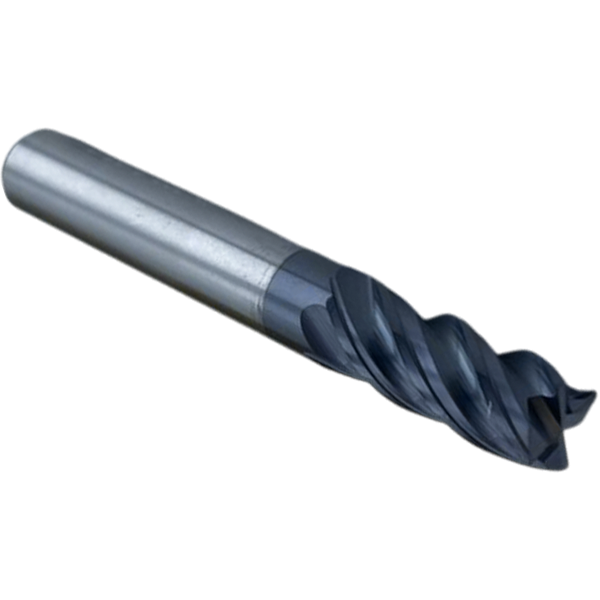 Концевая фреза с плоским торцом 4 зуба, HRC 60, 8х20х8х60L, Угол спирали 38°- 40°