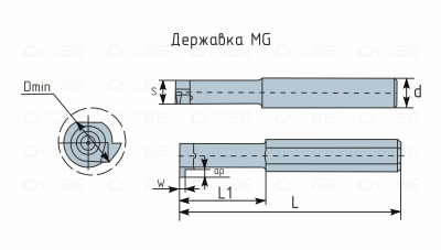 B-MG-H12-16-MB05R Державка для обработки канавок в отверстиях