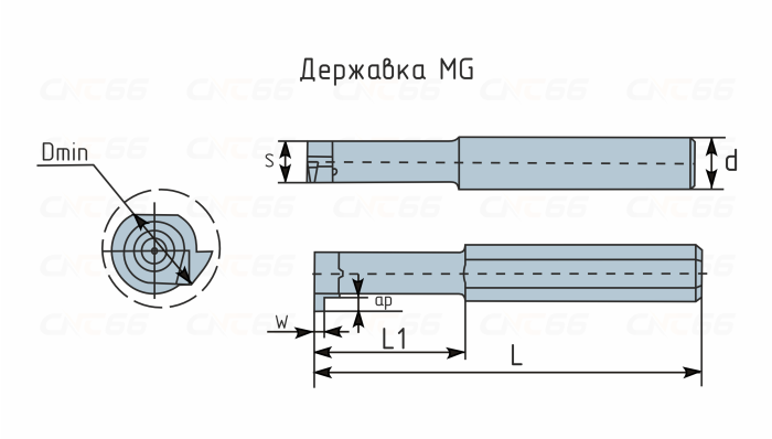 B-MG-H12-16-MB05R Державка для обработки канавок в отверстиях
