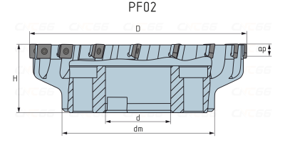 PF02.12C60.250.18 Фреза торцевая насадная со сменными пластинами