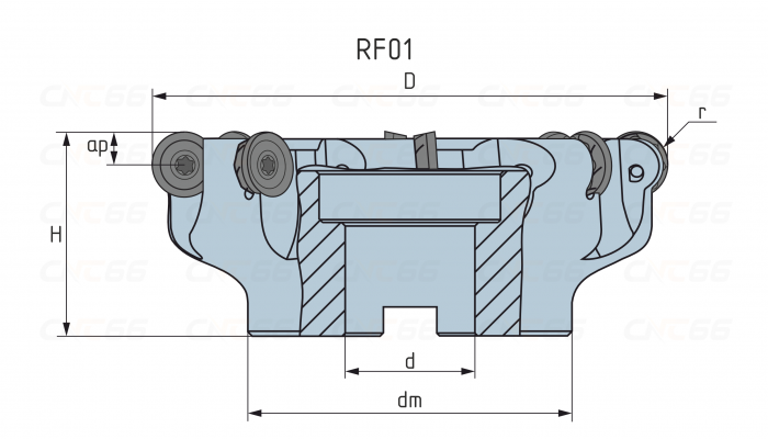RF01.16B27.080.05 Фреза торцевая насадная