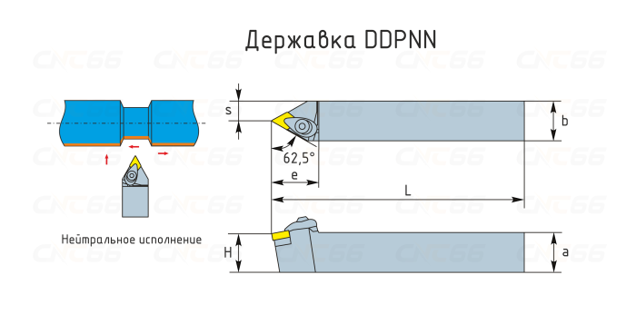 DDPNN2525M1506 Резец токарный (державка) по металлу