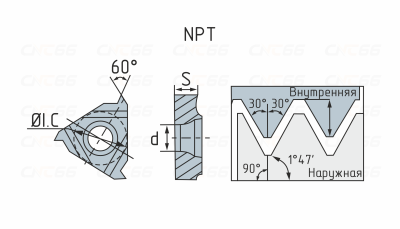 11ER14NPT-DM215 Пластина резьбовая