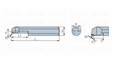PSBQR3-10L-R0.2-KTX Мини-резец для профильного растачивания