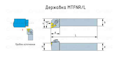 MTFNL2525M22 Державка проходная для наружного точения