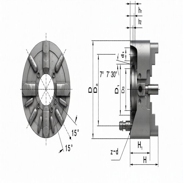 K72-500C11 Токарный патрон 4-кулачковый