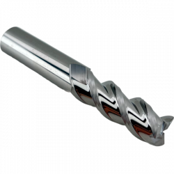 Концевая фреза с плоским торцом 3 зуба, AL, 12х35х12х75L