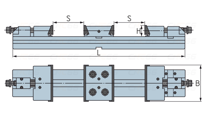 Тиски станочные прецизионные модульные двойные ZQ83 150x2x110