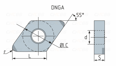 DNGA150608AS01225-2-BH2511 Пластина для точения с напайками PCBN ZCC