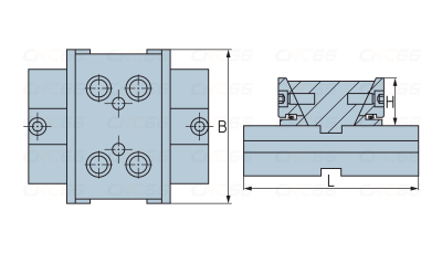 Неподвижный двойной блок свободных (раздельных) модульных тисков ZQ84 ширина губок 150 мм