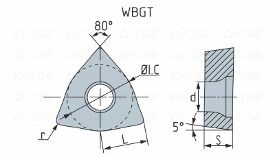 WBGT060104L-XF-HS7125 Пластина токарная