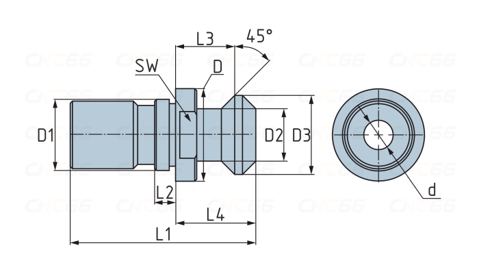 Штревель BT40 MAZAK с отверстием для СОЖ