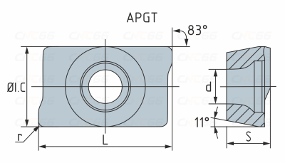 APGT1604PDFR-G2 WSK10  (Mitsubishi) Пластина фрезерная