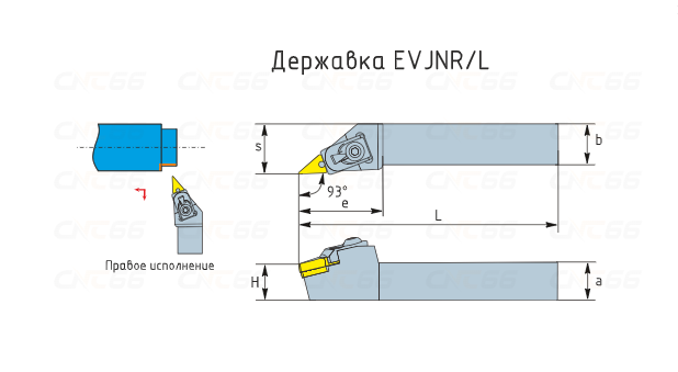 EVJNL2525M16 Резец токарный (державка) по металлу