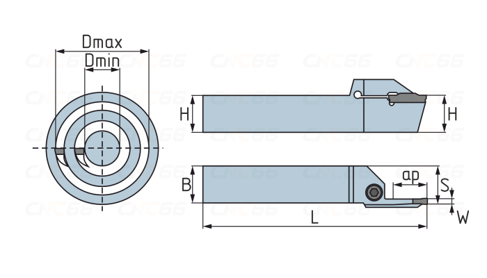 QFFD2525L10-48H Резец (державка) канавочный торцевой
