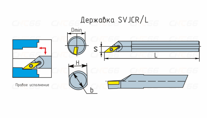A20R-SVJBR11 Резец (державка) проходная для внутреннего точения