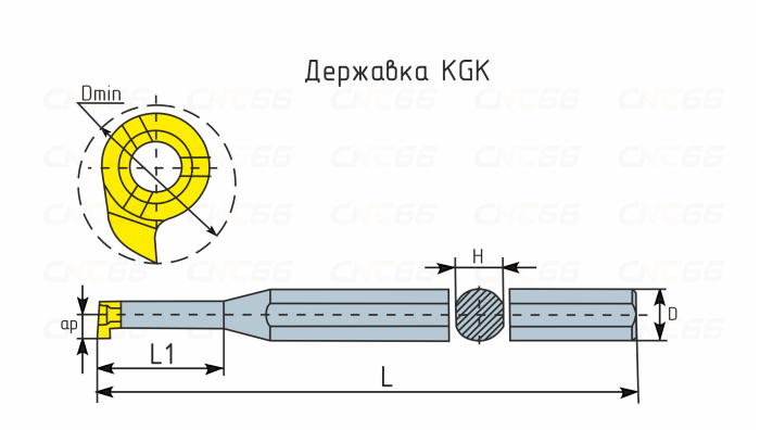 KGK18R0016L18.5 Резец для внутренних канавок