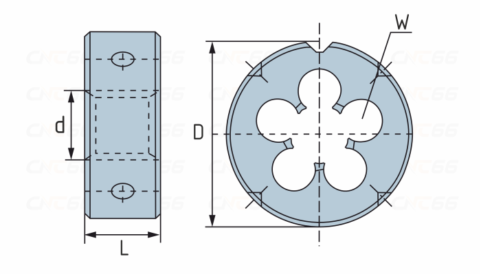 Плашка круглая для метрической резьбы M48x1,5 правая ISO2568 HSS (4241)