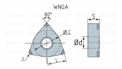 WNGA080408-ZH-BT3100 Пластина для точения с напайками PCBN