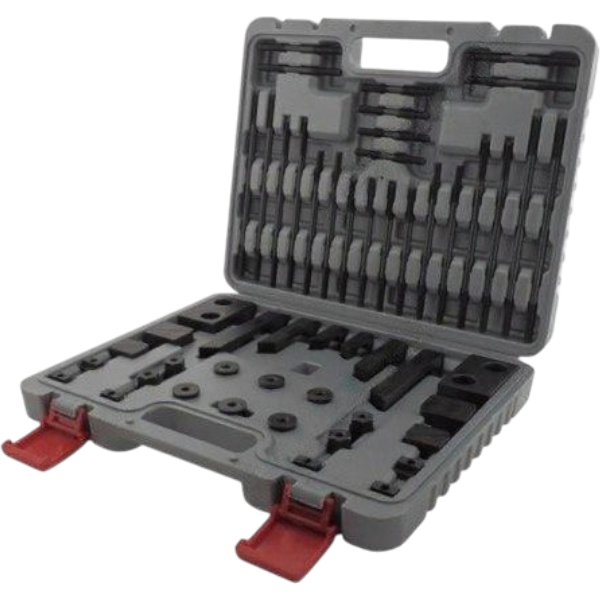 Набор прижимов со шпильками M16 для фрезерного стола с пазом 18 мм, 58 предметов