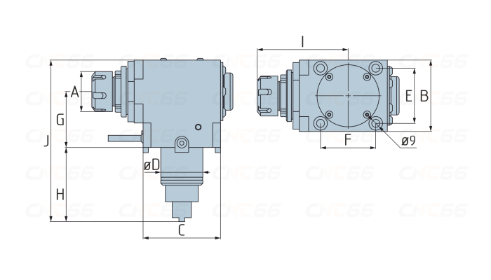BMT65-HF-72-ER40 Приводной инструментальный блок для цанг ER40 (осевое крепление, тип HF)