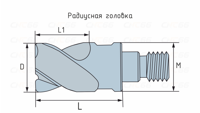 S4GP10055185R050M5-JF520M Сменная фрезерная головка радиусная