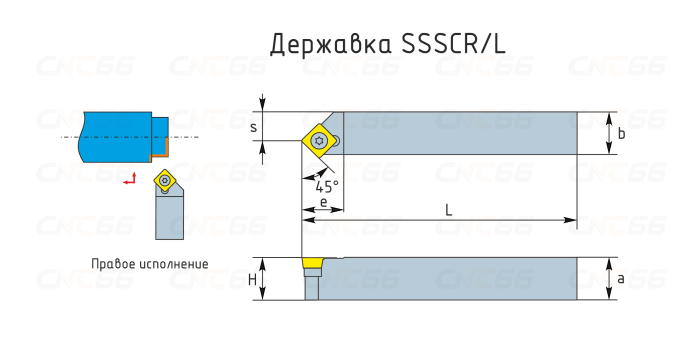SSSCR1616H09 Резец токарный (державка) по металлу