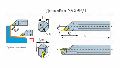 S12M-SVXBR11 Резец токарный (державка) расточной по металлу