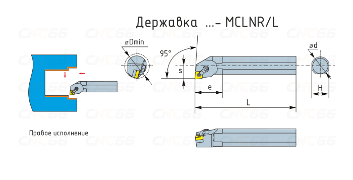 A25R-MCLNR12 Резец токарный (державка) расточной по металлу (канал СОЖ)