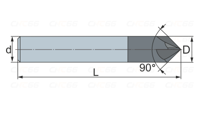 Фреза твердосплавная фасочная 3 зуба, HRC55, 12x83L-90°