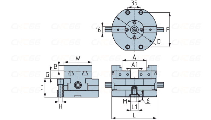 Тиски самоцентрирующиеся 5-осевые Gerardi 640-1 Multitasking ART.640-1