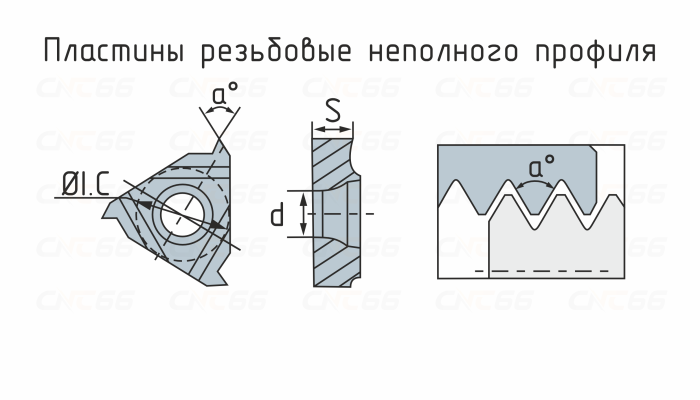 TKFT12LB60005-PM125 Пластина резьбовая, неполный профиль, 60°
