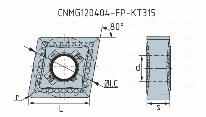 CNMG120404-FP-KT315 Пластина токарная