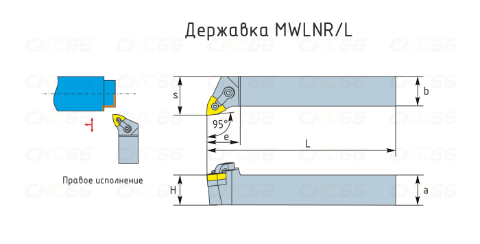 MWLNR3232P12 Резец токарный (державка) по металлу