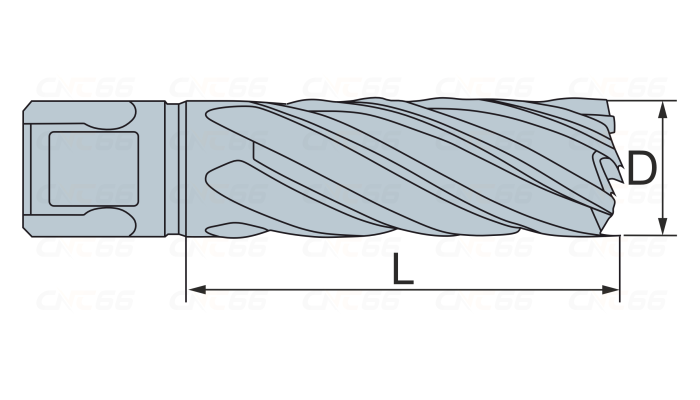 DNHC-40230 Корончатое сверло по металлу, HSS-E, 23*50 мм, универсальный хвостовик 19 мм