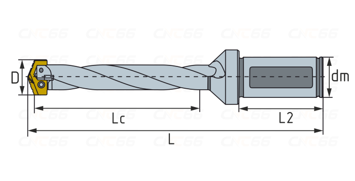 CR25.0-35.0-C32-300L Корпусное (модульное) сверло со сменной пластиной