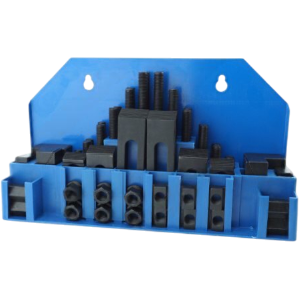 Набор прижимов со шпильками M20 для фрезерного стола с пазом 22 мм, 58 предметов (кейс)