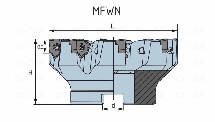 MFWN-90050R-4T-M высокоскоростная фреза со сменными пластинами