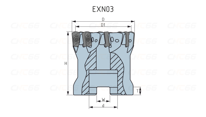 EXN03R-050-A22-8T Фреза торцевая насадная со сменными пластинами