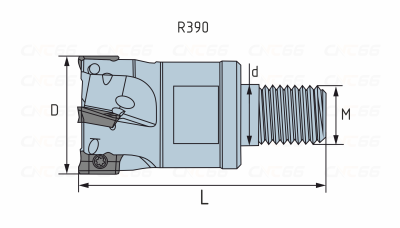 R390-11R20-2T-M10 Концевая фреза