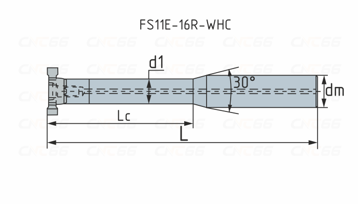 FS11E-16R-WHC Фреза концевая твердосплавная c внутренней подачей СОЖ для фрезерования канавок