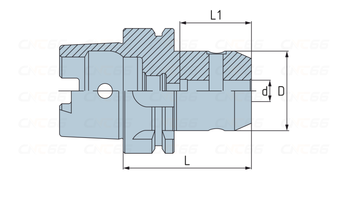 HSK63A-SLN08-065 Патрон для концевых фрез с хвостовиком Weldon