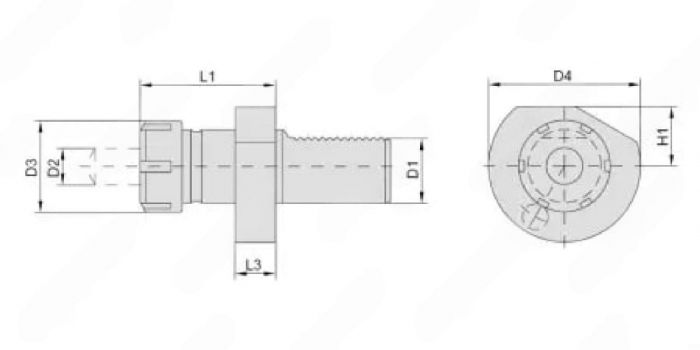 THA-E4-4032 Держатель VDI с цанговым патроном ER