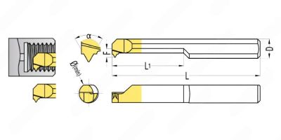 MIR-4-L15-A60-JF610 Мини-резец для нарезания внутренней резьбы неполного профиля