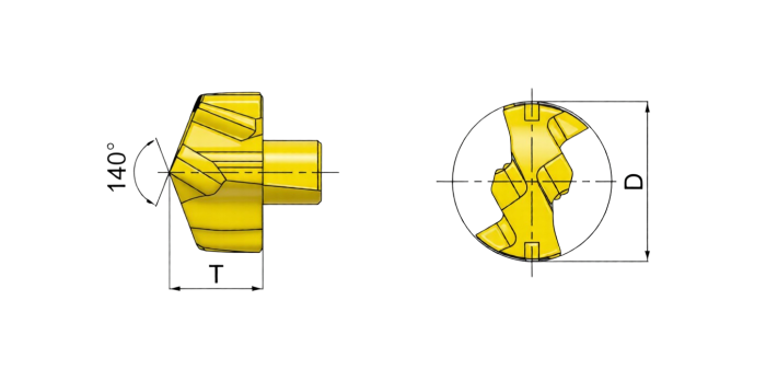 QD-205-S1/A-F7058 Сменная головка для корпусного сверла, D 20.5 мм, тип S1