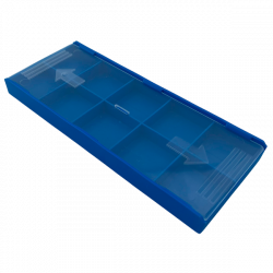 Упаковка для твердосплавных пластин, 40 x 90 мм, 10 ячеек, синяя